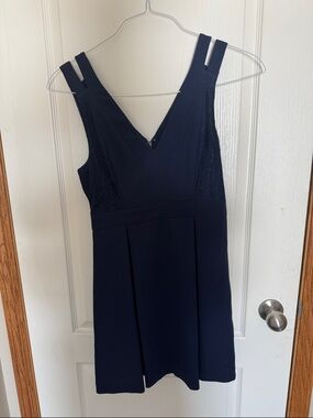 BCBGeneration Navy V-Neck Sleeveless Mini Dress